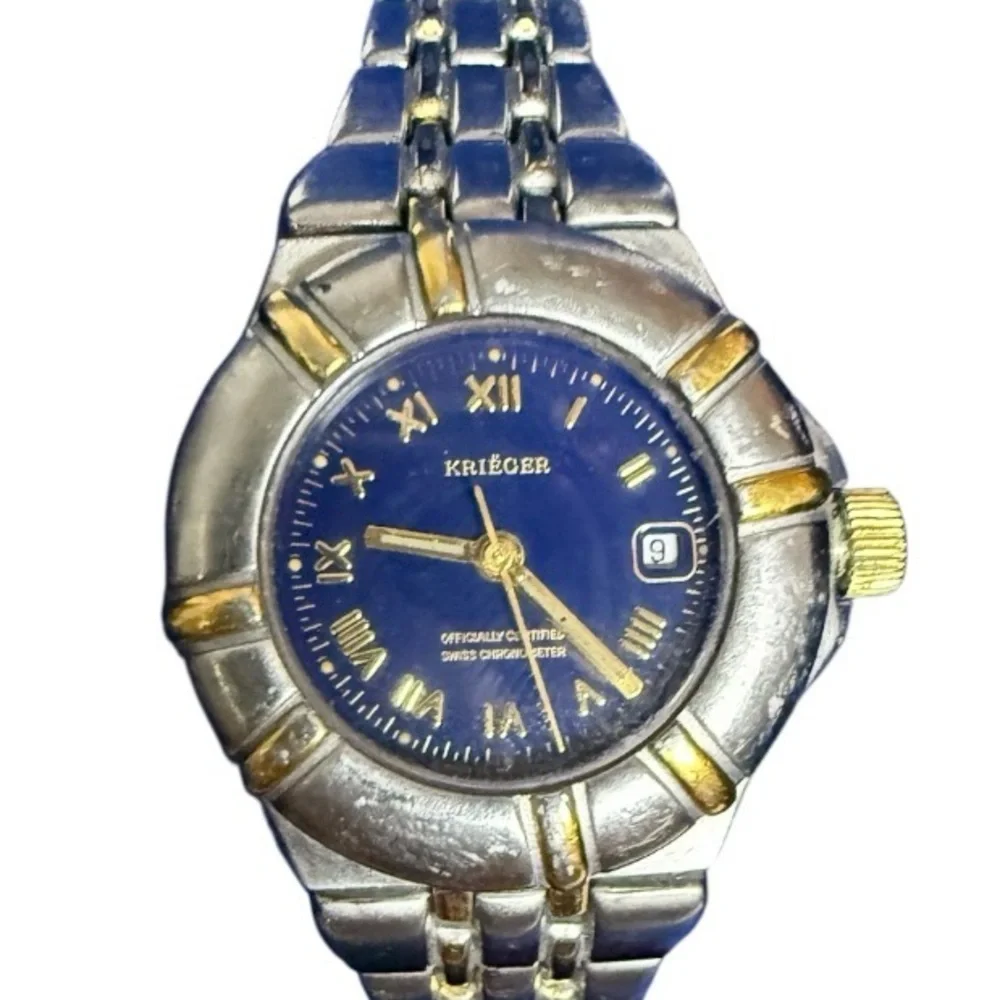KRIEGER QUARTZ CHRONOMETER WATCH #4001315 WITH BOX & CERTIFICATES